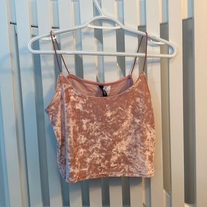 Women’s pink velvet crop top